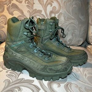 Unzhuo Make 5.AA Men’s 42 Olive Green Tactical Hiking Boots Shoes Full Lace